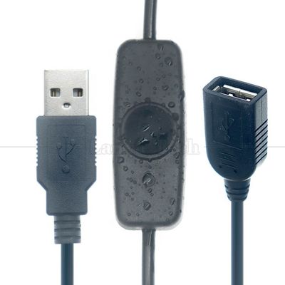 Indicador de cubierta impermeable luz de macho a hembra USB de alimentación ON OFF Cable de conmutador de carga para la lámpara LED