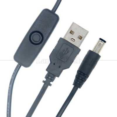 Cable de carga de alta calidad de USB a DC 5.5x2.1mm para el ventilador de luz de lámpara de banda led