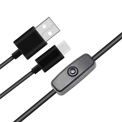1m 5V 3A cable USB tipo C con interruptor encendido para Raspberry Pi
