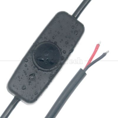 Fabrica a medida cubierta de silicio impermeable pulsar botón 2 pin de corriente continua energía encendida apagada Cable de interruptor para la lámpara de la motocicleta