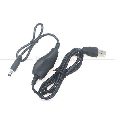 5V USB a CC 5.5x2.1mm 12V Control de brillo de salida Dispersor ajustable encendido y apagado Cable de interruptor para ventilador de lámpara de luz LED