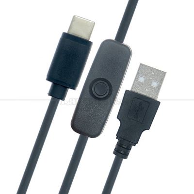 5V USB de tipo A a tipo C USB conmutador de energía ON OFF Cable para la tira de LED Raspberry Pi