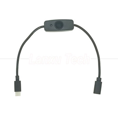 USB Tipo C Hombre a Mujer en apagado Cable de extensión de interruptor de tapa de silicio para el ventilador de lámpara Raspberry Pi