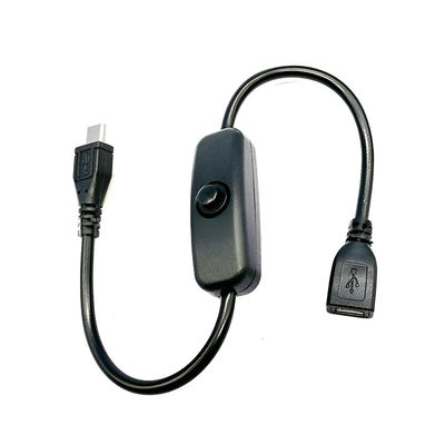 USB Micro B Extensión masculina a femenina encendido apagado Push Button 501 Cable de interruptor