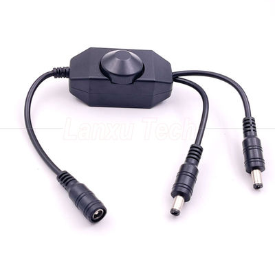 12v 1 Femenino para dividir 2 Hombre de corriente continua de energía encendida y apagada Rotation Switch Controller LED Dimmer para lámpara