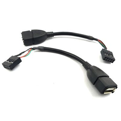 USB Tipo A Femenino a 9 pines Dupont Femenino Cabeza de adaptador de placa base de encabezado