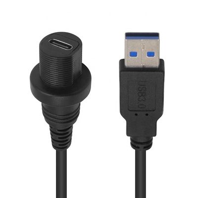 Mini USB macho a Micro USB hembra cable de extensión a prueba de agua con panel de montaje de descarga para automóvil camión barco computadora de motocicleta