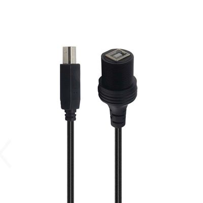 USB B 2.0/3.0 Cables de extensión impermeables de macho a hembra con panel de montaje de descarga para impresora de automóviles, camiones, barcos y computadoras de motocicletas