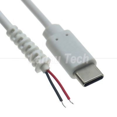 Personalización USB Tipo C Hombre Hembra a alambre desnudo Pigtail Cable de carga de extremo con alivio de tensión
