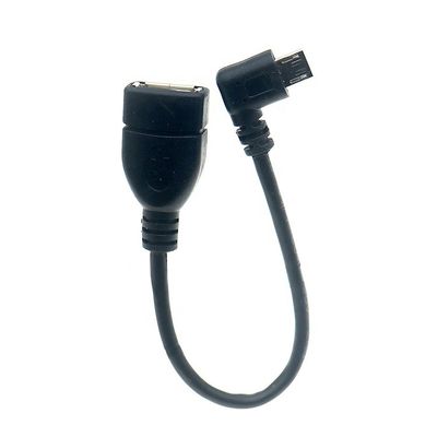 Micro V8 portátil de 90 grados en ángulo recto Micro V8 a USB Conector femenino OTG Cable de adaptador para teléfono portátil