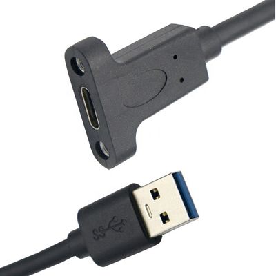 Cable de extensión de montaje de panel personalizado USB 3.0 A masculino a USB Tipo C 3.1 femenino