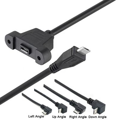 CUSTOM 0.3M 1M 90 grados hacia arriba hacia abajo ángulo izquierdo derecho tornillo micro panel montaje cable de extensión USB