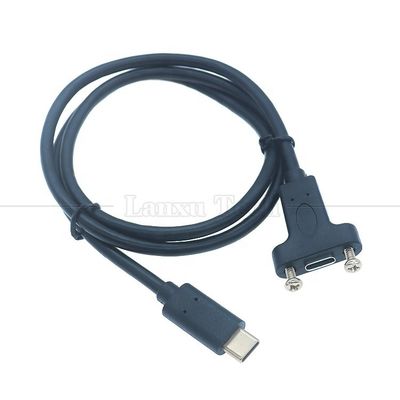 Personalización USB3.1 Gen2 Cerradura de tornillo de perno USB Tipo C 3.1 Panel de montaje de cable de extensión