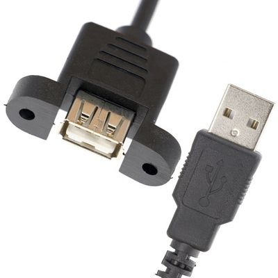 Personalización1M 2M Stud Hombre para montar panel de mujer USB 2.0 Tipo A de cable de extensión con bloqueo de tornillo Stud