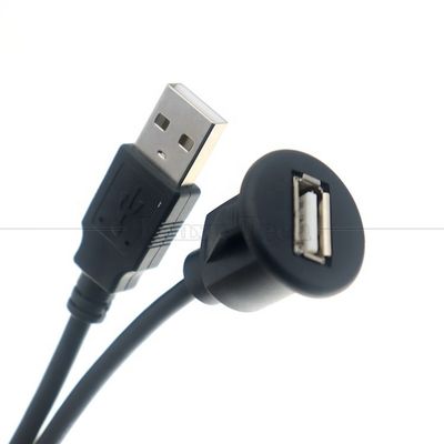 Car Audio Stereo Dashboard Panel de descarga masculino a femenino Monte de cable de extensión USB 2.0 Tipo A