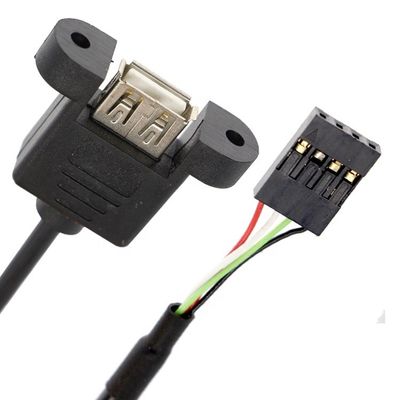 Cable de conexión de alta calidad 1M 2M USB montado en panel femenino a cable de alambre Dupont