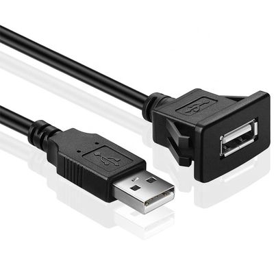 Panel de panel de conexión de conexión de conexión masculina a femenina USB cable de extensión de montaje de chorro