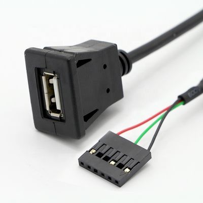 Conector de conexión USB 2.0 con cable de montaje masculino con 6 cables