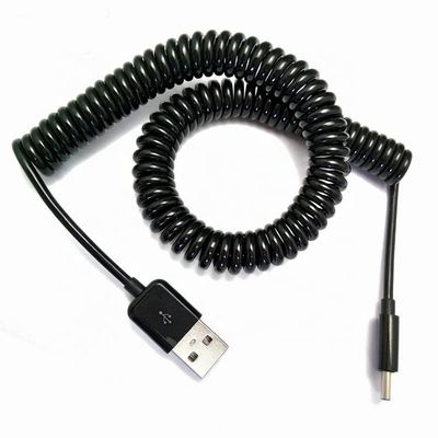 Cable de carga de datos recargable 1M 2M 3M en espiral enrollado Mini USB 5 PIN a USB