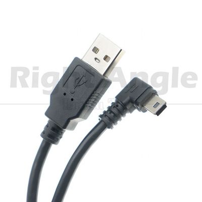 Personalizado 1m 2m 3m 90 grados hacia arriba hacia abajo ángulo izquierdo derecho carga de datos USB A macho a mini 5pin cable de extensión USB para cámara
