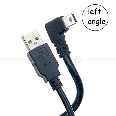 Personalización de 90 grados en el ángulo izquierdo USB A masculino a MINI 5P Cable USB para la cámara del controlador PS3