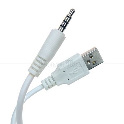 Cable de carga de datos personalizado USB de macho a aux 4 polos 3,5 mm Adaptador de conexión de audio para auriculares de altavoz