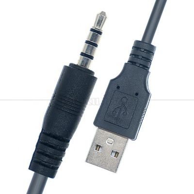 1M USB a 3.5mm 4 polos DC Audio Jack Cable de extensión para altavoz de automóvil