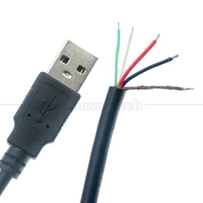 Fabricación a medida USB A macho a desnudo alambre desnudo de extremo abierto de cables de cola de cerdo