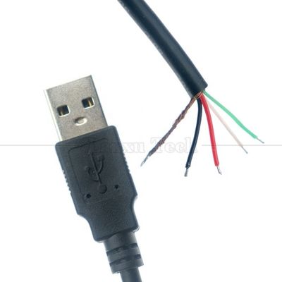 Escudo personalizado USB 2.0 Un macho a los cables despojados del cabo de cola de cerdo de extremo abierto