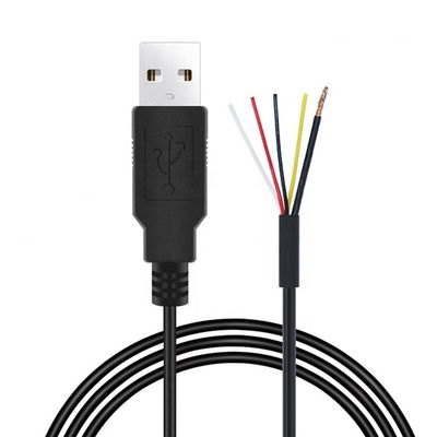 CUSTOM SHIELD USB 2.0 Un macho a desnudado 4 cables de lata de extremo abierto cola de cerdo cables de extremo desnudo