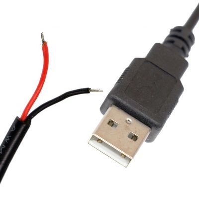 OEM USB 2.0 Un macho para abrir soldadura enlatada desnuda 2 cables de carga del extremo del cable de carga