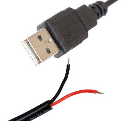 OEM USB 2.0 Un macho para abrir soldadura despojada enlatada desnudo 2 cables de carga de energía de extremo de alambre