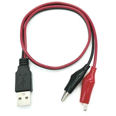 Clamps de cocodrilo clip de cocodrilo a USB un cable de cable de adaptación de cable de prueba masculino para el circuito de prueba