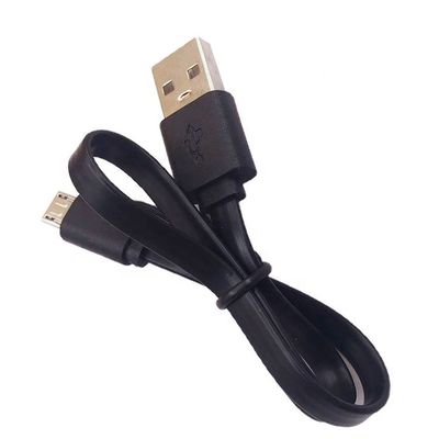 Cable de micro V8 a USB corto, blanco y negro