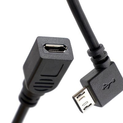 90 grados izquierda derecha hacia arriba hacia abajo ángulo masculino a femenino Micro B USB 2.0 cable de extensión