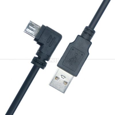 Personalización 1m 2m 3m 90 grados ángulo derecho Micro B V8 conector a USB extensión de datos de carga de cable