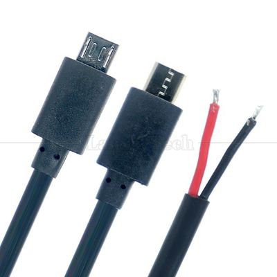 Corriente pesada 20AWG 5A Cables desnudos de reparación abierta Micro USB Cable Pigtail para el sensor Raspberry Pi