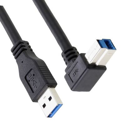 Alta velocidad 5Gbps 90 grados ángulo recto USB 3.0 A macho a USB tipo B cable de impresora