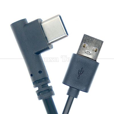 1M 1.5M 2M 3M Sincronización de datos Carga de ángulo de 90 grados Cable de cargador USB tipo C para cámara de tabletas de teléfono