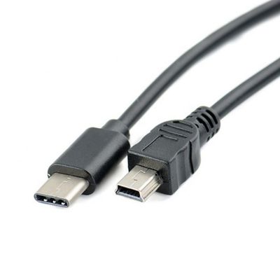 Carga de datos USB Tipo C a Mini B 5 pin USB OTG Cable para cámara