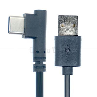Cable de carga de datos de alta calidad de 90 grados en ángulo recto USB a tipo C para cámara de tableta de teléfono