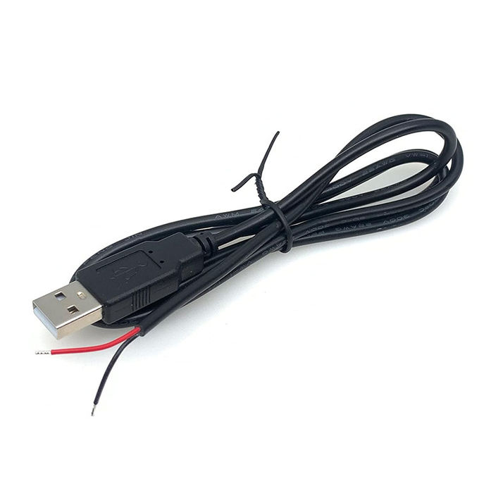 5V USB para abrir cables desnudos de lata despojados de cables de carga de energía de cola de cerdo para lámpara de luz de banda LED 6
