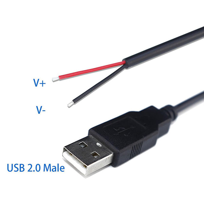 5V USB para abrir cables desnudos de lata despojados de cables de carga de energía de cola de cerdo para lámpara de luz de banda LED 3