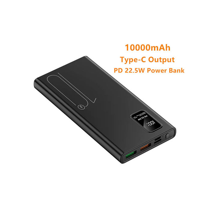 Exterior portátil 10000mah PowerBank LED Display PD QC3.0 22.5W Carga rápida Bancos de energía delgados 10000mAh Cargador USB-C para iphone 15 0