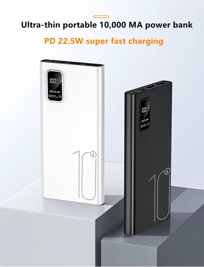 Exterior portátil 10000mah PowerBank LED Display PD QC3.0 22.5W Carga rápida Bancos de energía delgados 10000mAh Cargador USB-C para iphone 15 1